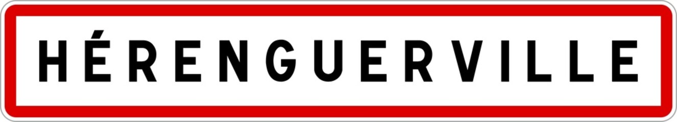 Panneau entrée ville agglomération Hérenguerville / Town entrance sign Hérenguerville