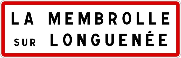 Panneau entrée ville agglomération La Membrolle-sur-Longuenée / Town entrance sign La Membrolle-sur-Longuenée