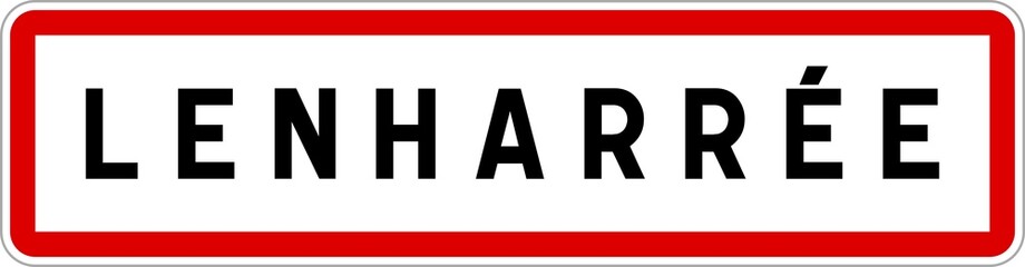 Obraz premium Panneau entrée ville agglomération Lenharrée / Town entrance sign Lenharrée