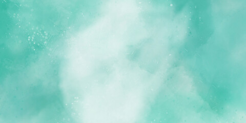 Tiffany blue hand drawn soft spot watercolor paint paper texture background. Beautiful abstract watercolor background with blot stain. abstract blue watercolor painting textured design on white paper