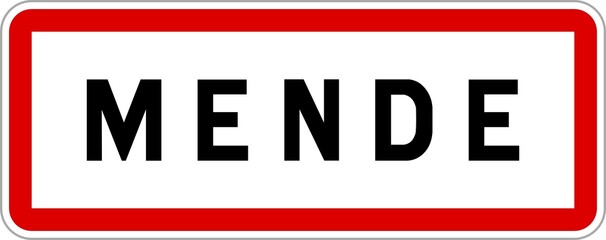 Panneau entrée ville agglomération Mende / Town entrance sign Mende