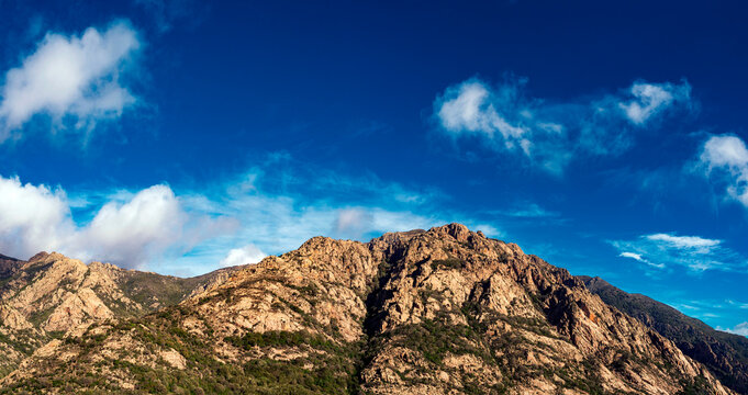 Sardegna, veduta del monte Linas tra Villacidro e Gonnosfanadiga, Italia, Europa 