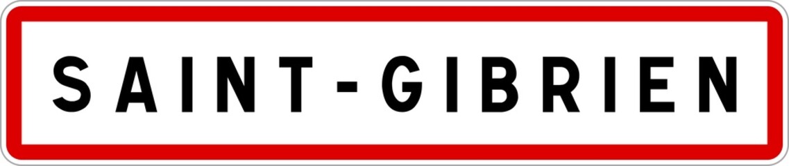 Panneau entrée ville agglomération Saint-Gibrien / Town entrance sign Saint-Gibrien