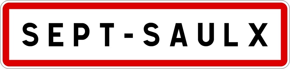 Panneau entrée ville agglomération Sept-Saulx / Town entrance sign Sept-Saulx