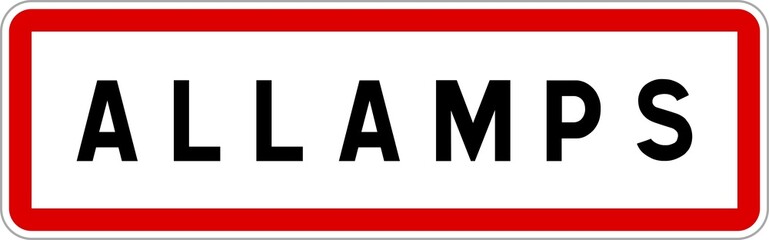 Panneau entrée ville agglomération Allamps / Town entrance sign Allamps