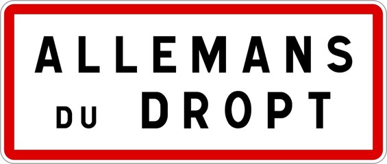 Panneau entrée ville agglomération Allemans-du-Dropt / Town entrance sign Allemans-du-Dropt