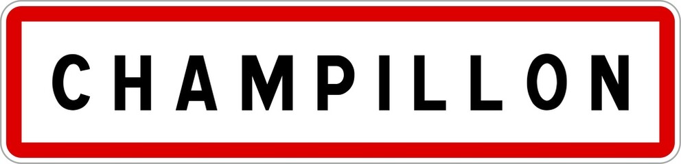 Panneau entrée ville agglomération Champillon / Town entrance sign Champillon