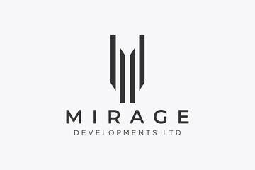 Logo Letter M building and construction