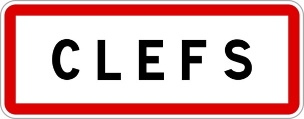 Panneau entrée ville agglomération Clefs / Town entrance sign Clefs