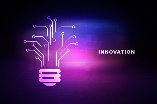 2d rendering innovation lightbulb concept
