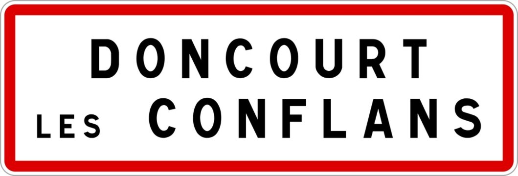 Panneau entrée ville agglomération Doncourt-lès-Conflans / Town entrance sign Doncourt-lès-Conflans