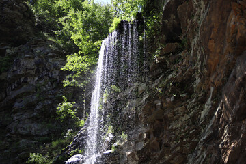 Beautiful view of waterfalls in the forest at Arkansas, USA