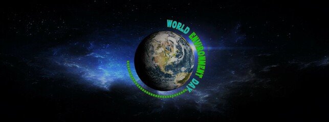 world environment day 3d iullustration concept , panoramic view of the earth