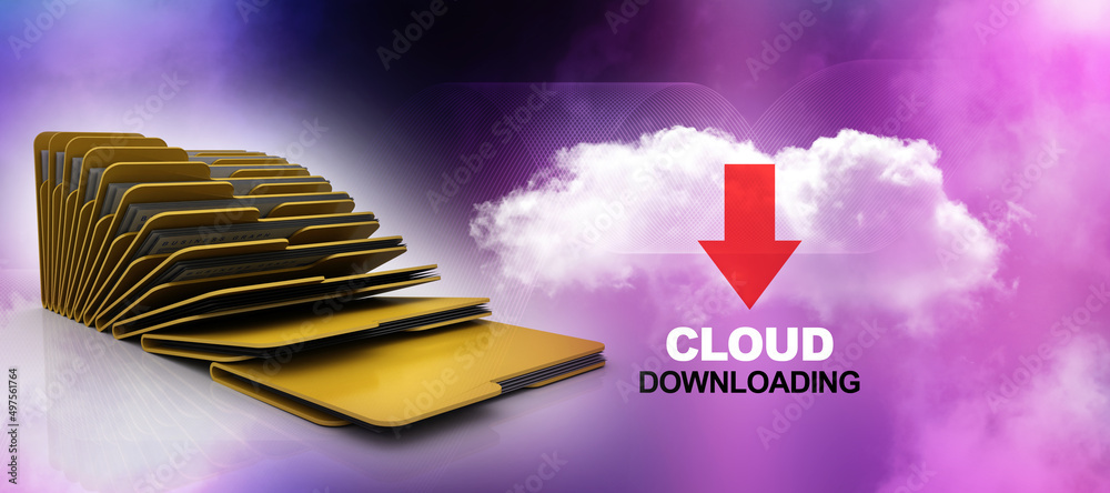Poster 3d rendering folder with documents