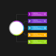 Professional Modern Presentation business Vector infographic design template with 5 options or steps