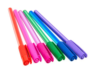 Multicolor pens design isolated on the white background