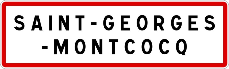 Panneau entrée ville agglomération Saint-Georges-Montcocq / Town entrance sign Saint-Georges-Montcocq