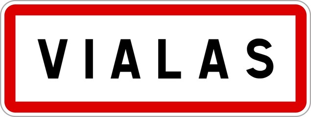 Panneau entrée ville agglomération Vialas / Town entrance sign Vialas