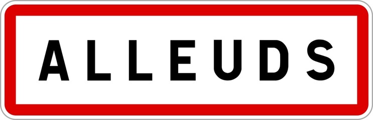 Obraz premium Panneau entrée ville agglomération Alleuds / Town entrance sign Alleuds