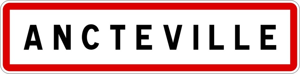 Panneau entrée ville agglomération Ancteville / Town entrance sign Ancteville