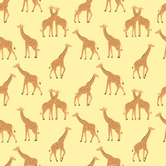 vector seamless pattern with a cute giraffe