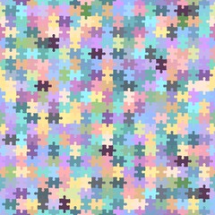 Seamless colorful pattern with puzzles, jigsaw, childrens pattern background