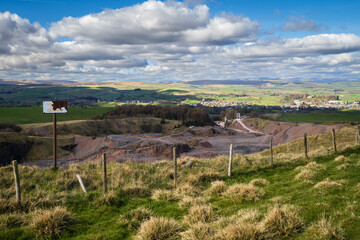 View from the coast to coast path looking towards Kirkby Stephen in Cumbria