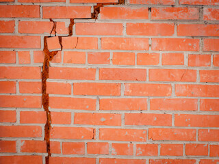 brick wall cracked, brick wall cracked with mounting foam