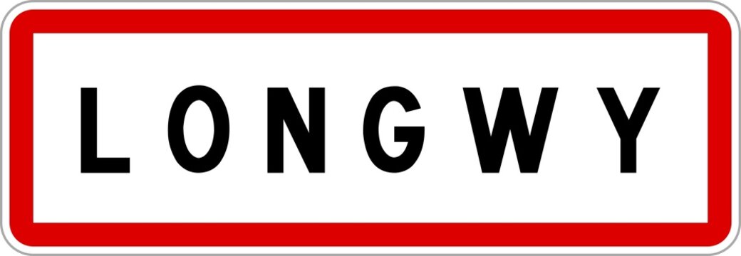 Panneau entr&eacute;e ville agglom&eacute;ration Longwy / Town entrance sign Longwy