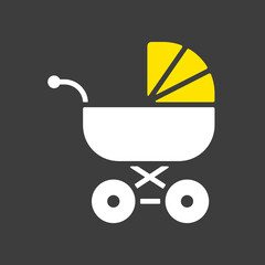 Stroller baby, carriage vector glyph icon