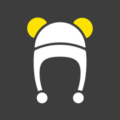 Baby hat with ears vector glyph icon
