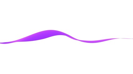 3d abstract wavy isolated background. Colored purple wave or line in the flow of motion and vibration on an empty white background.