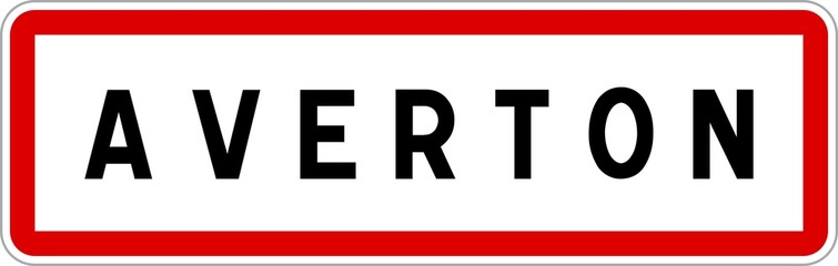 Panneau entrée ville agglomération Averton / Town entrance sign Averton