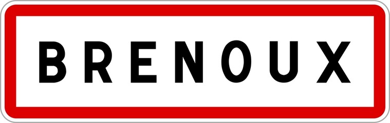 Panneau entrée ville agglomération Brenoux / Town entrance sign Brenoux