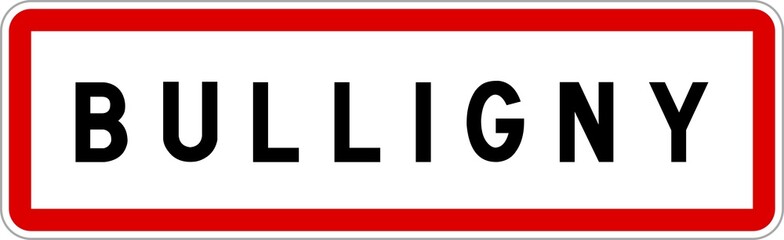Panneau entrée ville agglomération Bulligny / Town entrance sign Bulligny