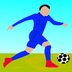 Fototapeta na wymiar soccer player kicking ball