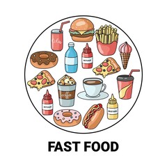 Fast food. Vector illustration. Banner