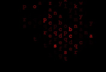 Dark red vector pattern with ABC symbols.