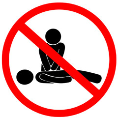 Cardiopulmonary resuscitation (cpr), heart attack warning. Traffic sign. EPS 10 vector, No open shapes or paths.