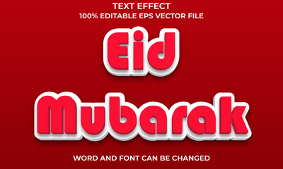 Eid Mubarak 3d text Effect Style, Editable 3D Text Effect With Eid Mubarak Text Concept, 3D Eid Mubarak