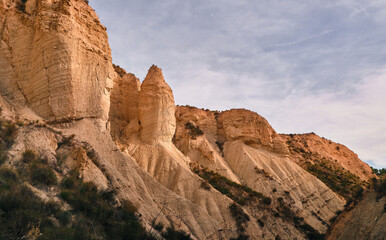 Sunset landscape arid mountain desert