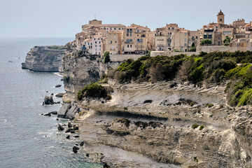 Cliff edge houses and the Natural Reserve of Bonifacio