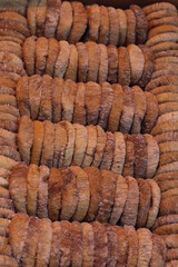 selective focus: local dried figs produced and dried in Turkey	
