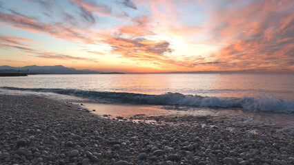 Coucher de soleil sur la Côte d'Azur au Cap d'Antibes