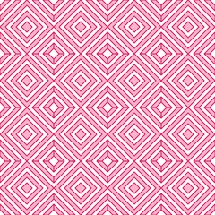 White and pink abstract line geometric diagonal square seamless pattern background. Vector illustration.	