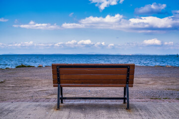 Naklejka na ściany i meble bench on the beach