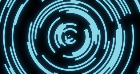 Black and blue abstract circle technology background. 3d rendering.