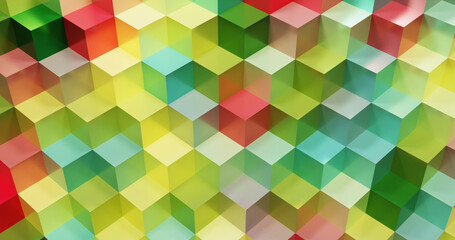 Abstract colorful cubes pattern background. 3d rendering.