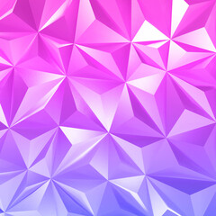 Abstract pink and purple low poly triangle geometric background. 3d rendering.	
