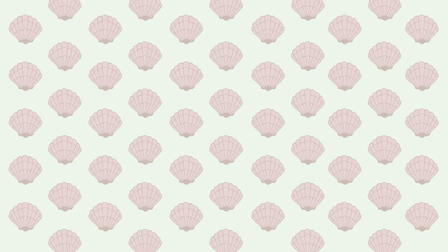 Sea shell pattern pink cute vector